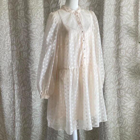 NWT H&M Ivory Victorian Cottagecore Dress - Picture 1 of 10